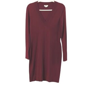 Jason Wu‎ Sweater Dress in Deep Wine size Medium Long Sleeve V-Neck